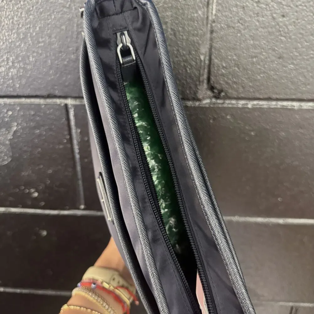 Prada Tessuto Nylon Saffiano Messenger Crossbody Bag Black